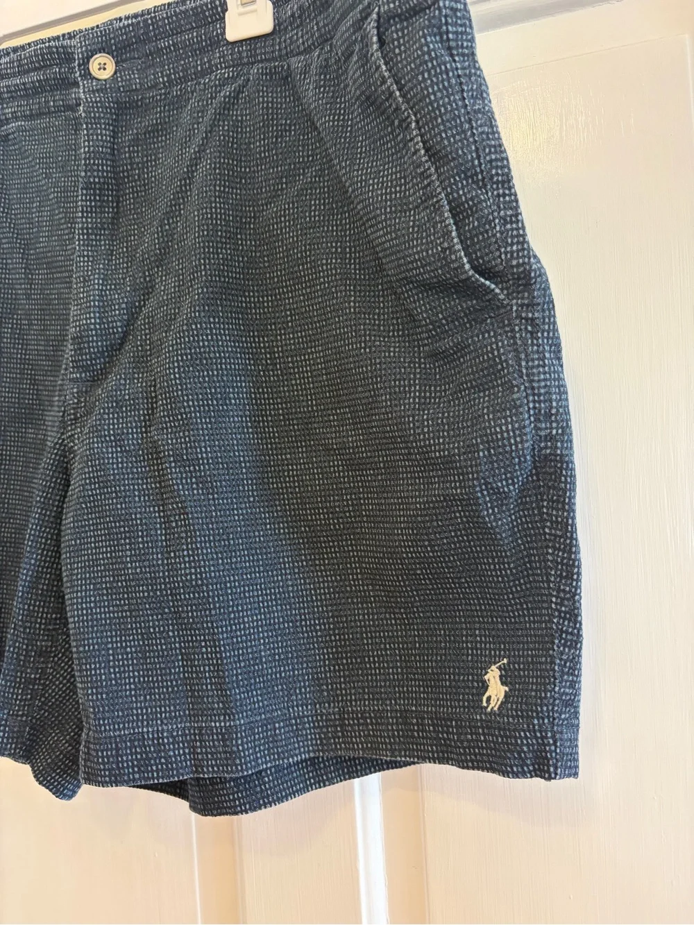 Polo by Ralph Lauren XL Navy Textured Men’s Elastic Drawstring Shorts